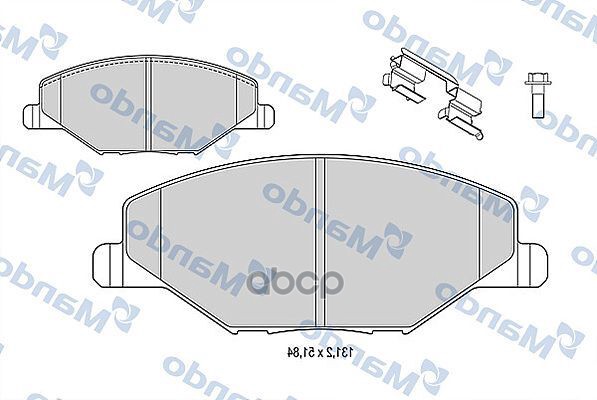Колодки тормозные дисковые перед Mando арт. MBF015812
