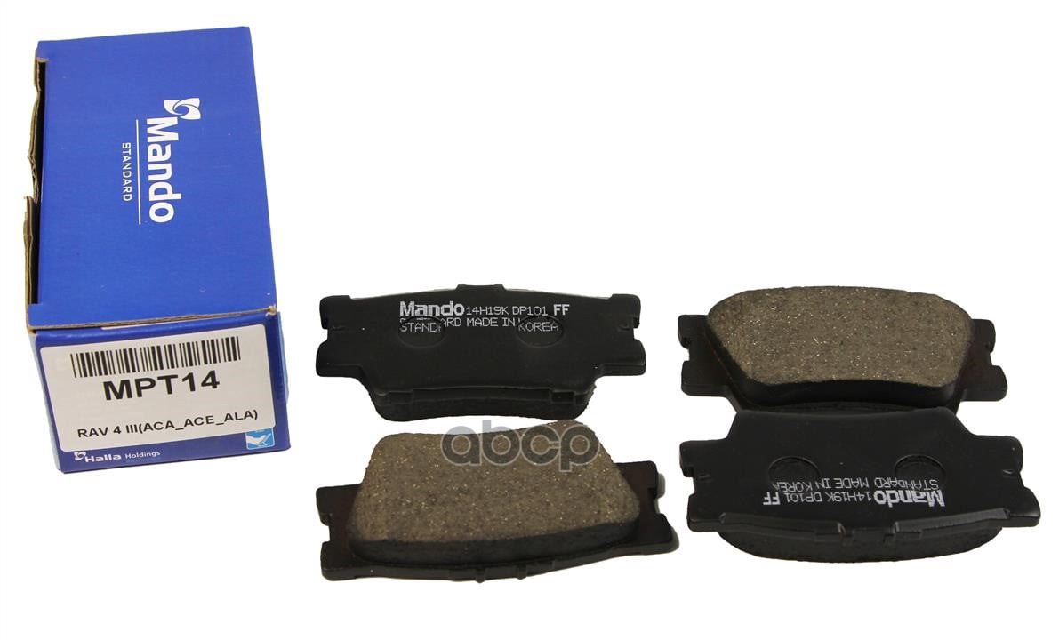 Колодки тормозные задние (без датчика) (TOYOTA CAMRY (V40, V50), RAV4 III) (TRW GDB3426) MPT14 Mando арт. MPT14