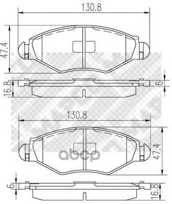Комплект тормозных колодок  дисковый тормоз Mapco арт. 6516