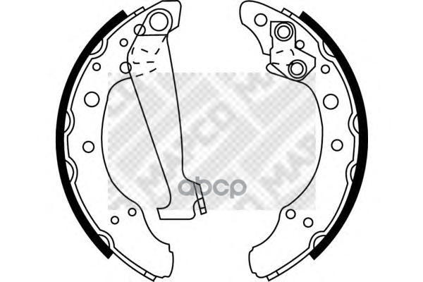 Колодки тормозные барабанные к-т VW POLO (9N_) 1.2 12V  GOLF III (1H1) 1.6  SKODA FABIA II (542) 1.2 Mapco арт. 8810