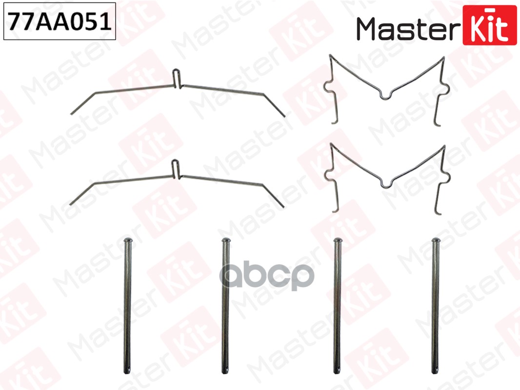 Комплект установочный дисковых колодок TOYOTA LAND CRUISER 200 07- 77AA051 MasterKit арт. 77AA051