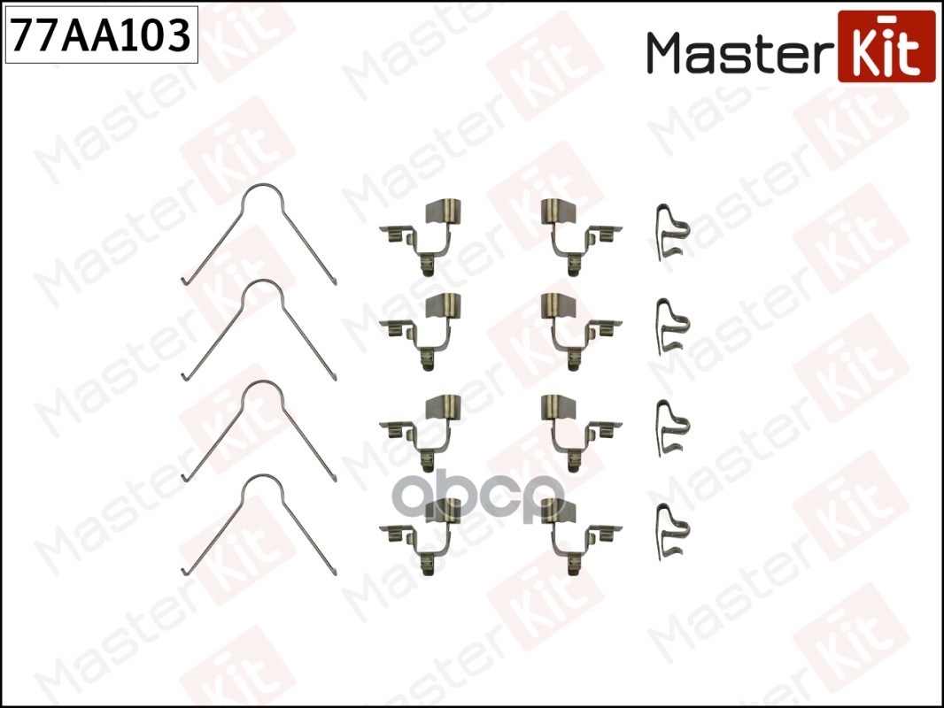 77AA103 Комплект установочный тормозных колодок Toyota COROLLA (_E9_) 1987 - 1994 MasterKit арт. 77aa103