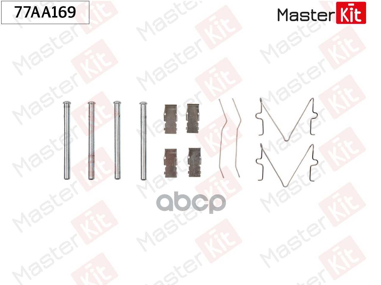 Комплект установочный тормозных колодок Kia Pride(DA) 90-11,Mazda 121 I(DA) 87-91 MasterKit арт. 77AA169