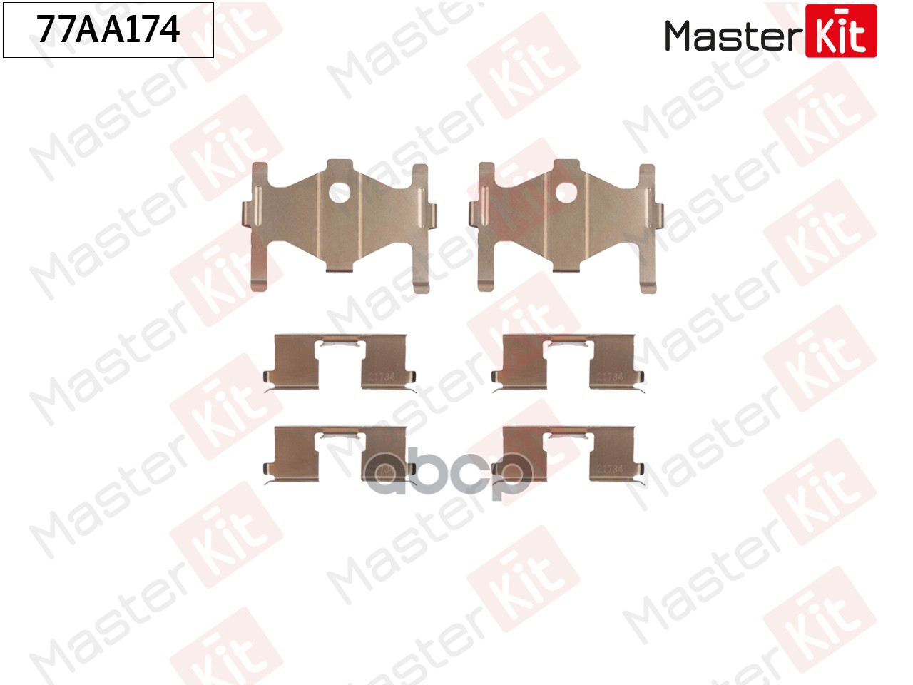 Комплект установочный тормозных колодок Nissan Almera I(N15),Sunny III(N14) 90-01 MasterKit арт. 77AA174