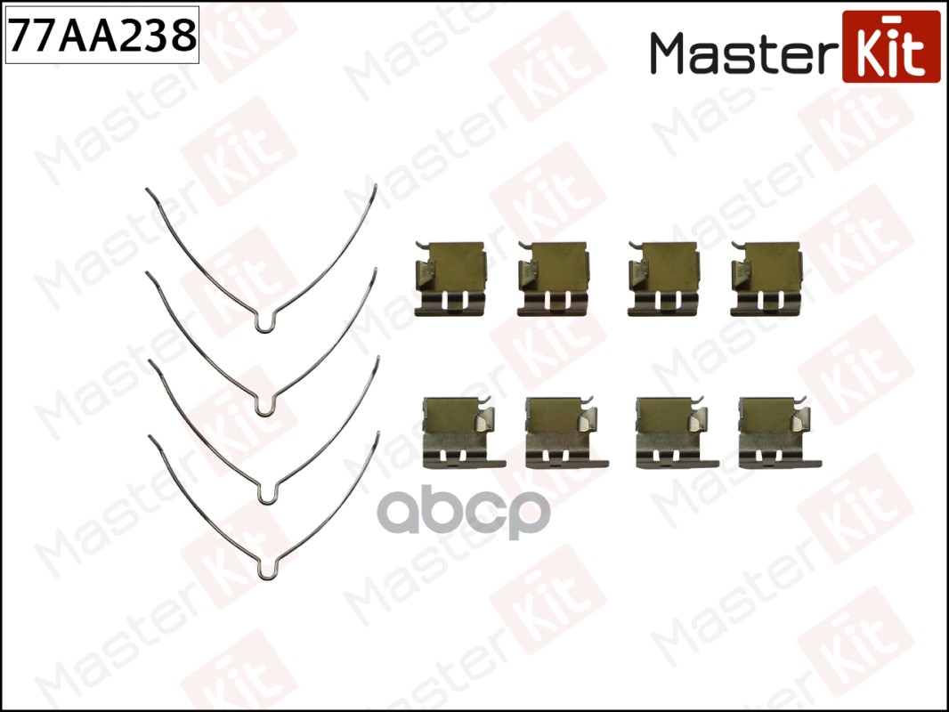Комплект установочный тормозных колодок Toyota Avensis(_T22_),Corolla(_E11_) 97-03 MasterKit арт. 77AA238