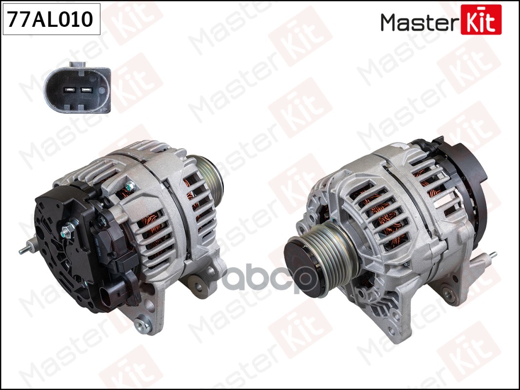 77AL010 Генератор SKODA OCTAVIA  VW BORA/GOLF IV 90A (14V 90A) MasterKit арт. 77al010