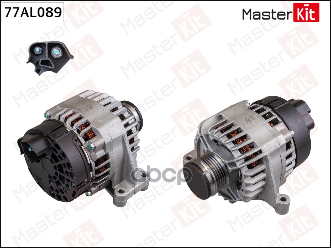 Генератор Fiat 500(312_),Bravo II(198_),Doblo(263_),Panda(312_),Punto(199_) 06- (14V,120A) MasterKit арт. 77AL089