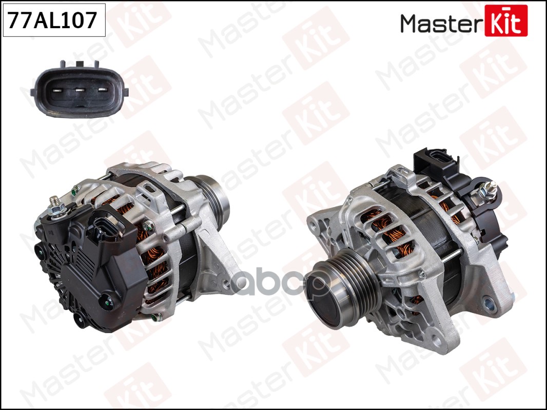 Генератор Hyundai i20(PB,PBT),i30(GD),i40(VF) 08-,Kia Ceed(JD) 12- (14V,90A) MasterKit арт. 77AL107
