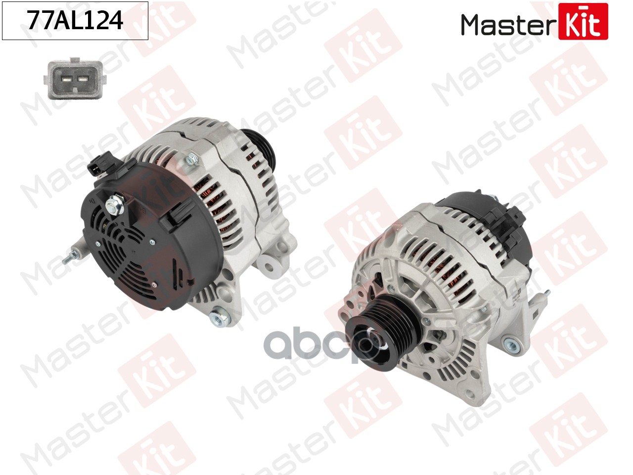 Генератор Audi A3(8P1) 03-13,SEAT Ibiza IV(6J5,6P1) 08-,VW Polo(9A4,9A2,9N2) 02- (14V,90A) MasterKit арт. 77AL124