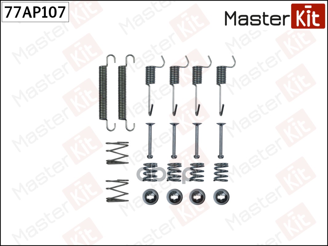 Комплект установочный барабанных колодок Kia RIO II (JB) 2005 - MasterKit арт. 77AP107