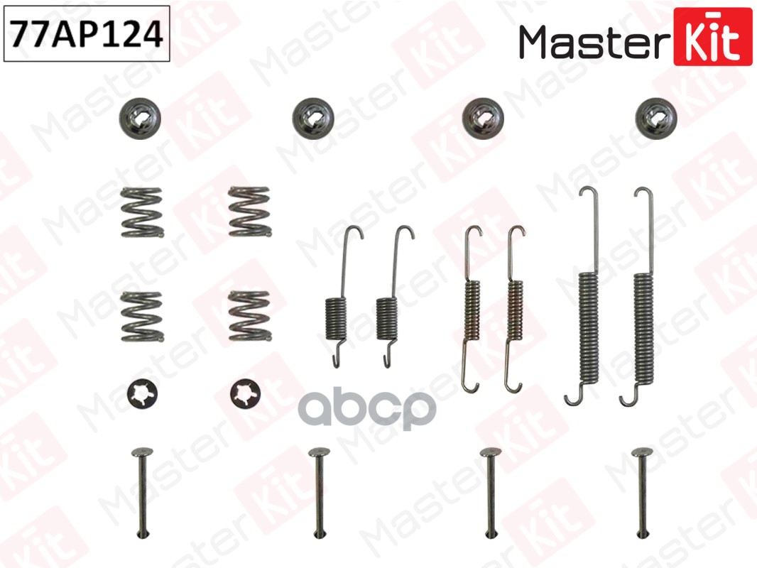 Комплект установочный барабанных колодок Peugeot 206 (2A/C) 1998 - 77AP124 Masterkit MasterKit арт. 77AP124