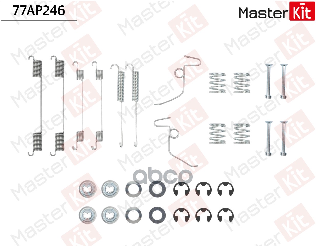 Комплект установочный барабанных колодок Ford TRANSIT Фургон (V_ _) 1977 - 77AP246 MasterKit арт. 77AP246