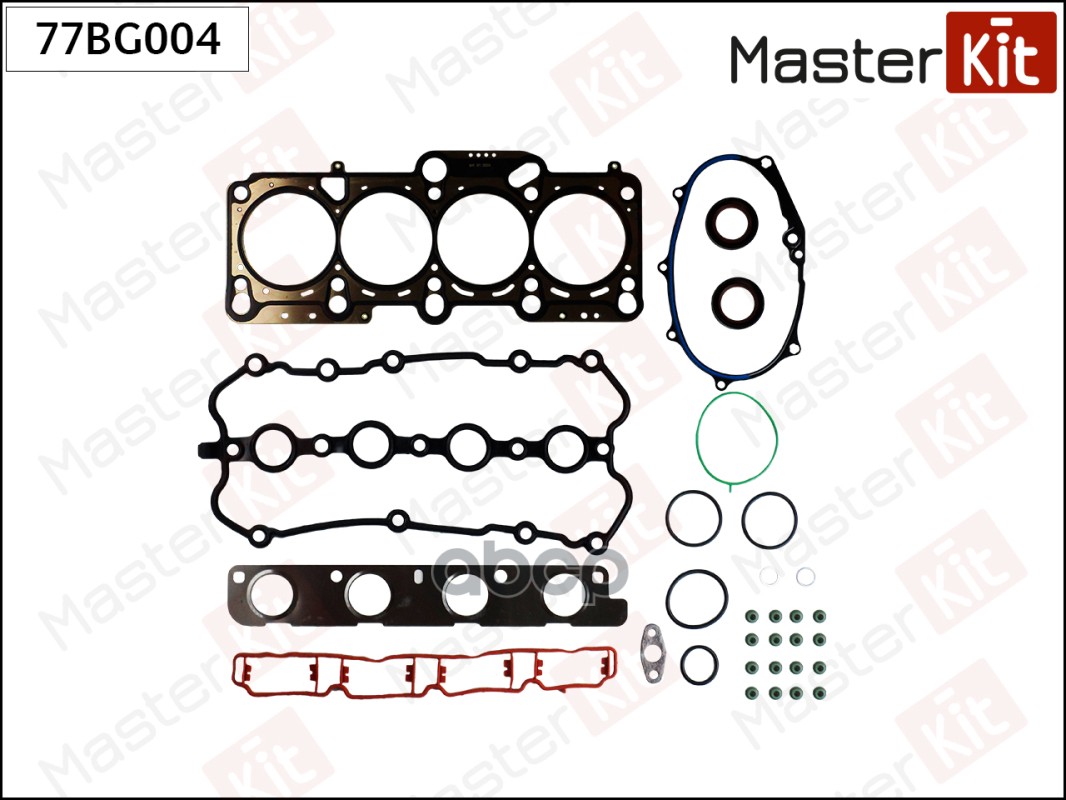 77BG004 Верхний комплект прокладок ГБЦ Audi A3 A4 A6 Passat Golf VI  (BHZ CDLA BWE BWT) 2.0 TFSI 04- MasterKit арт. 77bg004