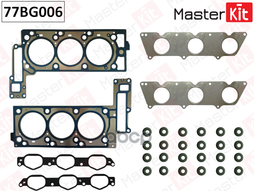 Верхний комплект прокладок ГБЦ L/R Mercedes-Benz ML,GL 164,W211,W221 M272 3.5i 06-14 MasterKit арт. 77BG006