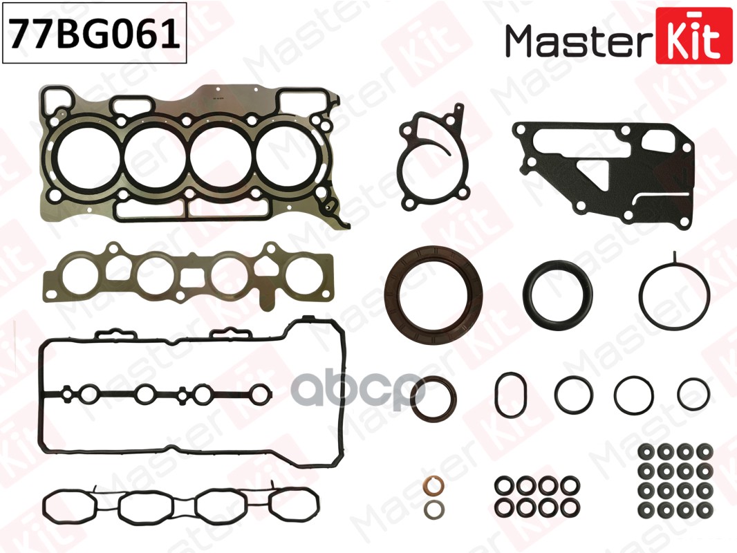 77BG061 Полный комплект прокладок ДВС Nissan Tiida  Qashqai (HR16DE) 1.6i MasterKit арт. 77bg061