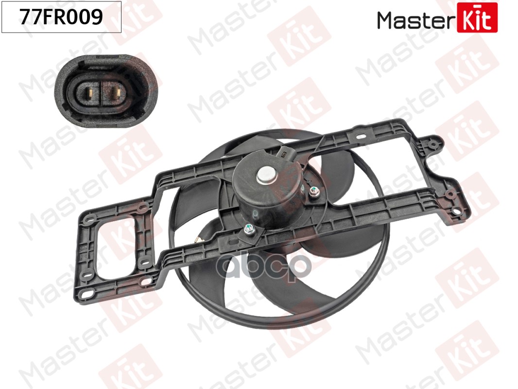 Вентилятор охлаждения радиатора Renault CLIO II (BB_, CB_, SB0/1/2_)/KANGOO (KC0/1_, FC0/1_) 77FR009 MasterKit арт. 77FR009