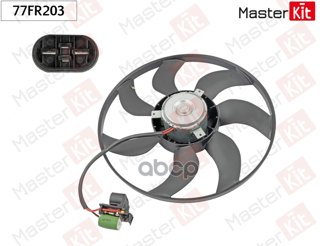 Вентилятор охлаждения радиатора Chevrolet CRUZE (J300, J305, J308)/Opel ASTRA J 2009 - 77FR203 MasterKit арт. 77FR203