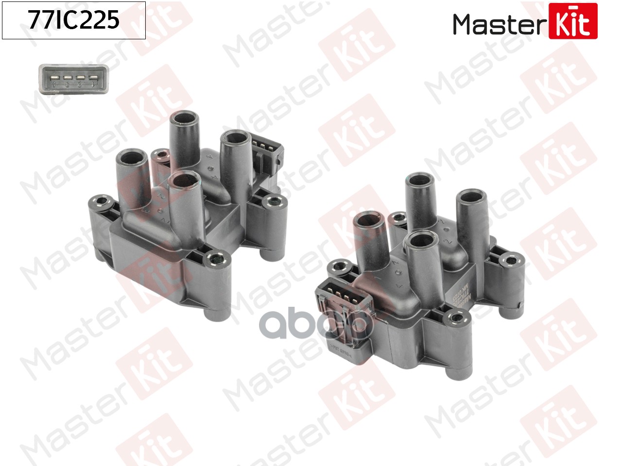 77IC225 Катушка зажигания CHERY TIGGO (T11) SQR481F/SQR484F/4G63S4M/ GREAT WALL 491QE MasterKit арт. 77ic225