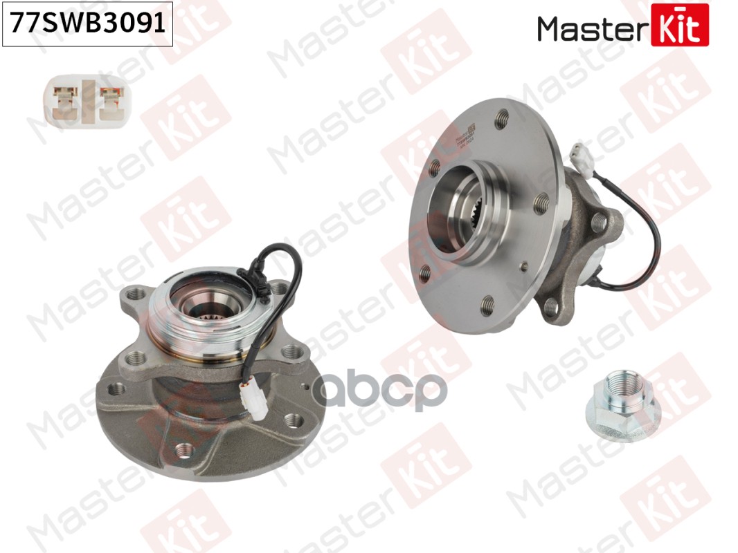 Ступица в сборе с подшипником зад. Fiat SEDICI (FY_)/Suzuki SX4 (EY, GY) 2006 - 77SWB3091 MasterKit арт. 77SWB3091