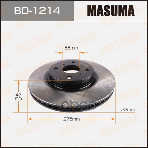 Диск тормозной передний TOYOTA COROLLA AXIO MASUMA BD-1214 Masuma арт. BD-1214