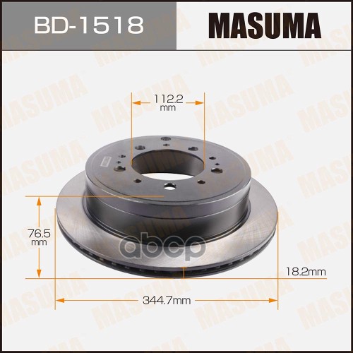 Диск тормозной задний TOYOTA LAND CRUISER MASUMA BD-1518 Masuma арт. BD-1518