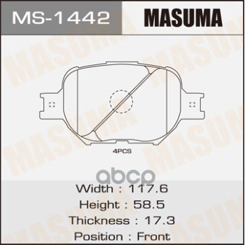 Колодки передние TOYOTA ALTEZZA MASUMA MS-1442 Masuma арт. MS-1442