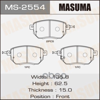 Колодки Тормозные Дисковые Masuma арт. MS2554