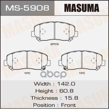 Колодки передние MAZDA CX-5 MASUMA MS-5908 Masuma арт. MS-5908