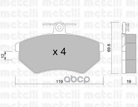 Колодки торм. диск. Metelli арт. 22-0050-2