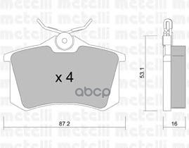 Колодки торм.диск. Megane II  Golf II/III/IV и др. Metelli арт. 22-0100-2