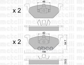 Колодки торм. диск. передн. VAG A3 97>/ G4/OCTAVIA 97>09 1.4/1.6/1.8 Metelli арт. 22-0211-1