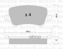 Колодки торм. диск.Ford Galaxy  Volvo XC70 II  S60 II и др. Metelli арт. 22-0676-0