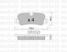 Колодки торм. диск. задний LR Discovery III  Range Rover Sport Metelli арт. 22-0694-0
