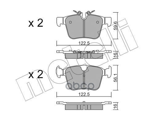 Колодки торм диск Land Rover Discovery Sport 2014-  Range Rover Evogue Metelli арт. 22-1122-0