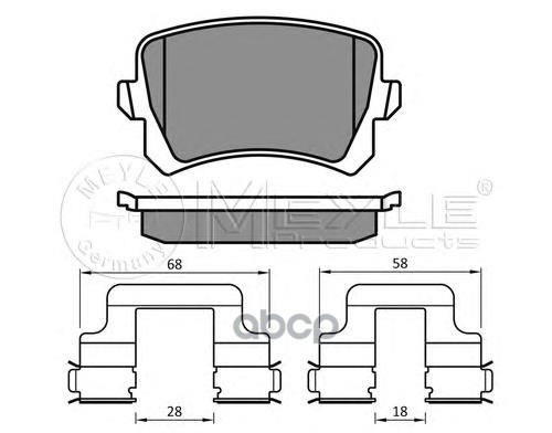 Колодки Задние Ad A3 A6 Vw G4 G5 B5 B6 Tiguan Meyle 025 244 8317 Meyle арт. 025 244 8317