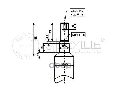 Амортизатор передний L=R BMW E34 mot.M43/M50/M52 1.8/2.5L 91-95 MEYLE 326 624 0007 Meyle арт. 326 624 0007