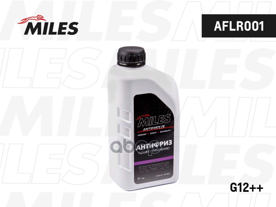 Антифриз готов к применению G12++ (фиолетовый, SUPER LONG LIFE COOLANT -40C) 1кг AFLR001 Miles арт. AFLR001
