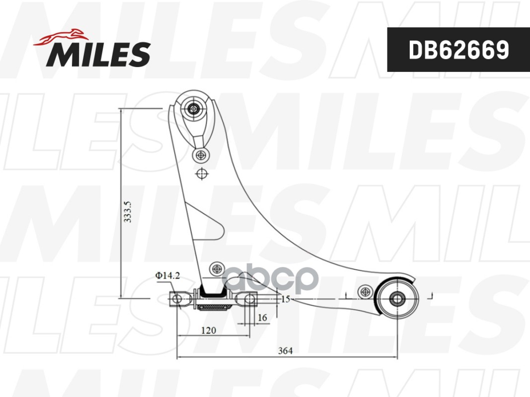 Рычаг передней подвески JAC J7 2019> правый Miles арт. db62669