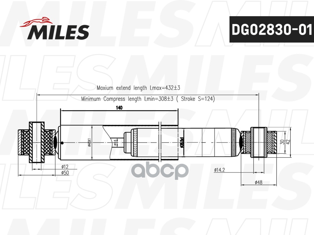 Амортизатор FORD MONDEO TOURING (Универсал) 96-07 зад.газ. Miles арт. dg02830-01