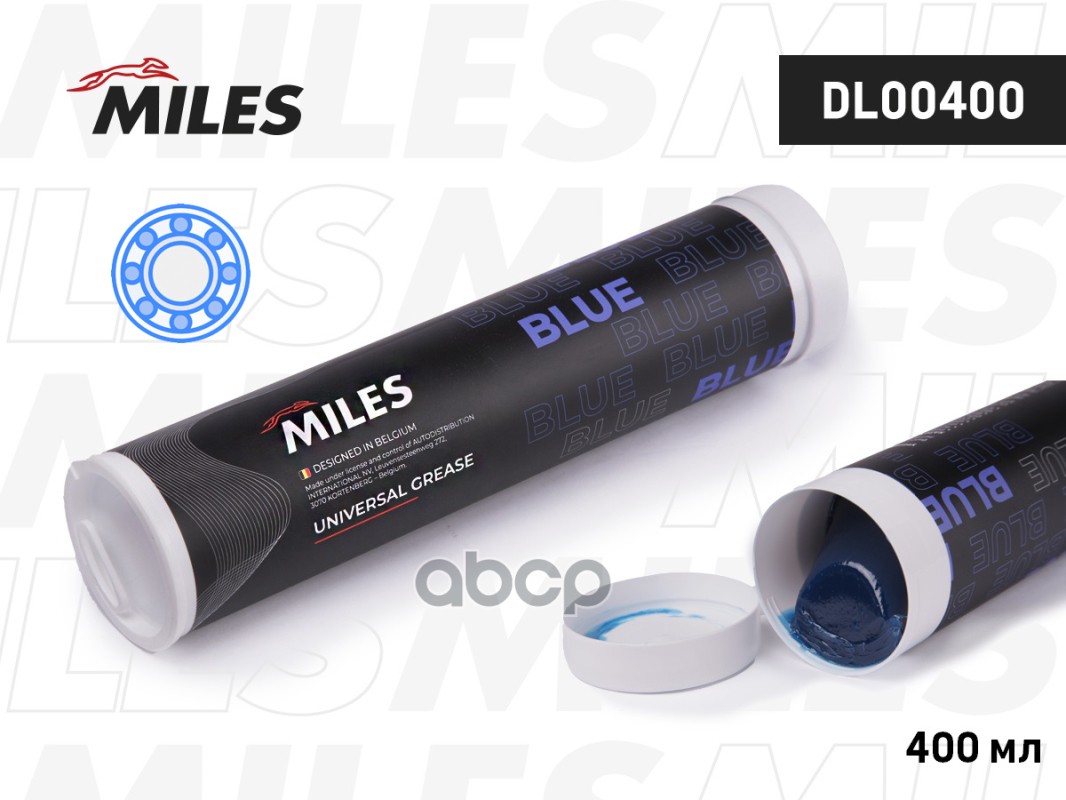 Смазка водостойкая универсальная синяя 400 г (картридж) Miles арт. dl00400
