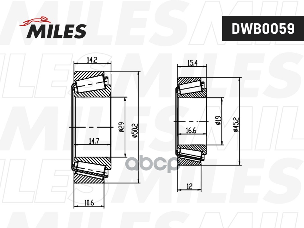 Подшипник ступицы задний AUDI 100/80/A4/A6/VW CADDY 76-04 DWB0059 Miles арт. DWB0059