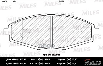 Колодки тормозные передние (без датчика) (Смесь Semi-Metallic) DAEWOO NEXIA/LANOS/MATIZ SOHC (TRW GDB3195) E100006 Miles арт....