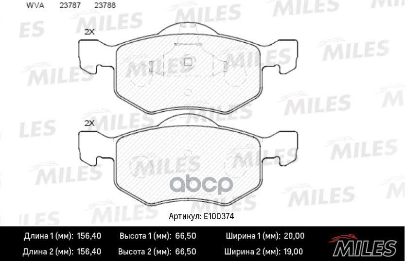 Колодки тормозные передние (Смесь Semi-Metallic) FORD MAVERICK 03/MAZDA TRIBUTE 00 (TRW GDB1497) E100374 Miles арт. E100374