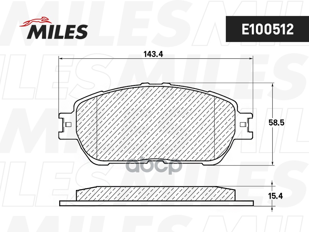Колодки тормозные передние (Смесь Semi-Metallic) TOYOTA CAMRY (V30) 01-06 (TRW GDB3612) E100512 Miles арт. E100512