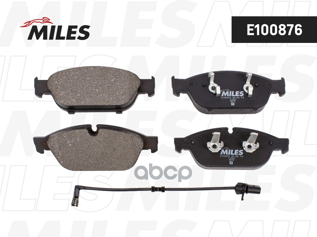 Колодки тормозные (Смесь Semi-Metallic) AUDI A6 11-18/A8 3.0-4.2 (1LL) 09- передние E100876 Miles арт. E100876