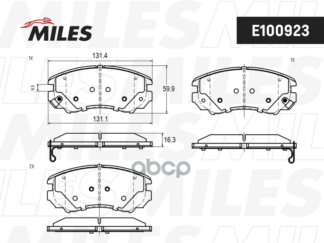 Колодки тормозные дисковые передние Miles арт. E100923
