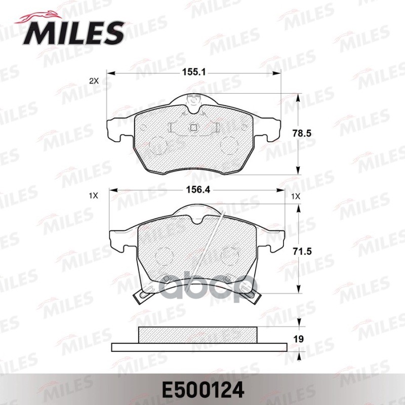 Колодки тормозные передние (Смесь CERAMIC серия PRO) OPEL ASTRA G 1.8-2.2 16v/ZAFIRA A/B 1.6/1.8 (TRW GDB1350) E500124 Miles ...
