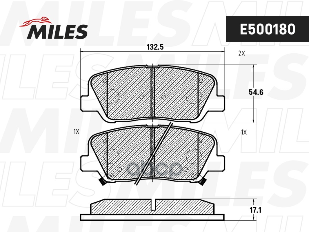 Колодки передние тормозные Geely Atlas Ceramic Miles арт. e500180