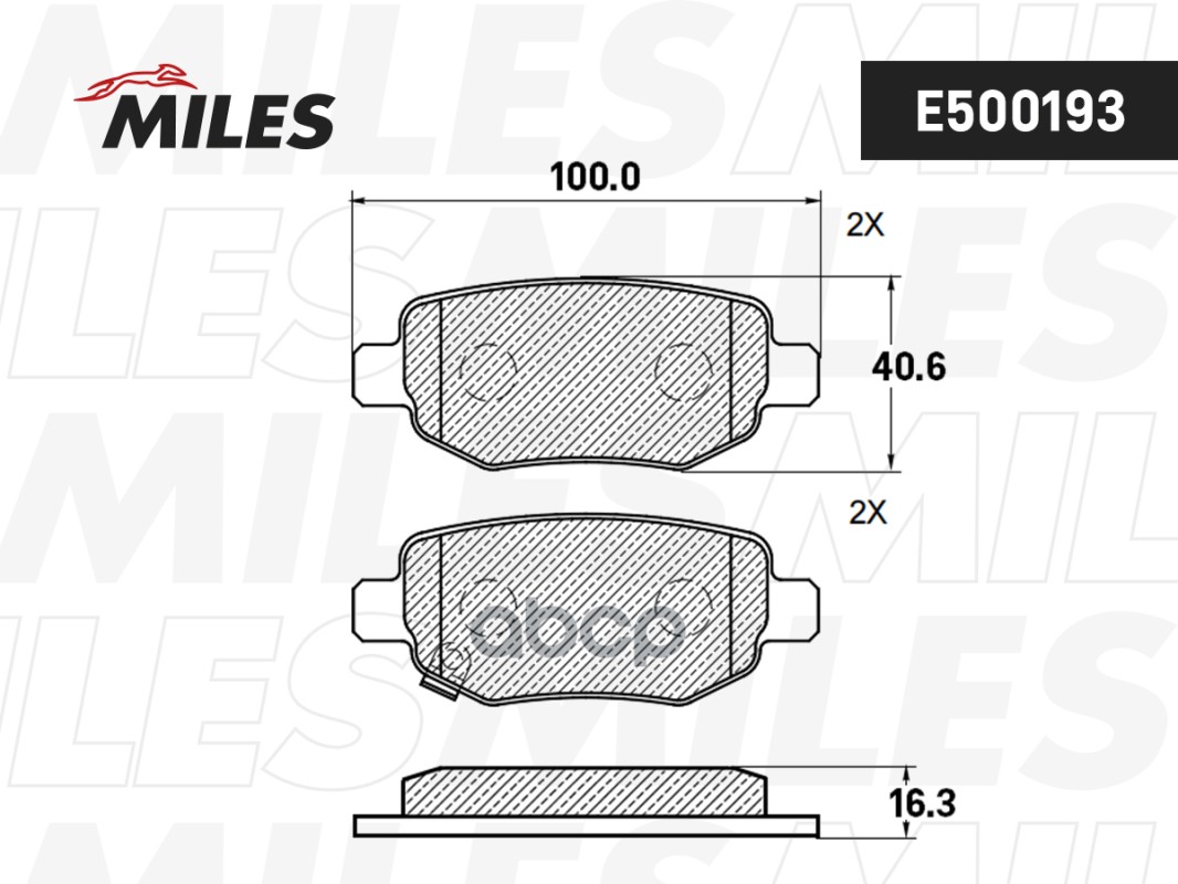 Колодки тормозные передние (Смесь CERAMIC серия PRO) CHERY AMULET/FORA/LIFAN X60 Ceramic E500193 Miles арт. E500193