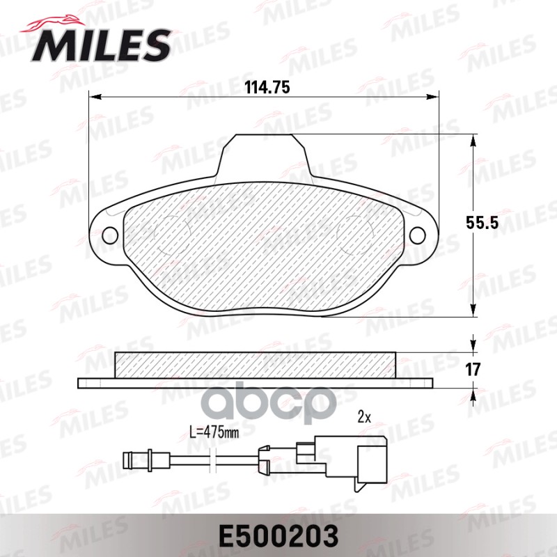 Колодки Тормозные Передние (Смесь Ceramic Серия Pro) Fiat 500 Ii (312) 07-/ Panda Ii(169) 2009- (Trw Gdb1115) E500203 Miles а...
